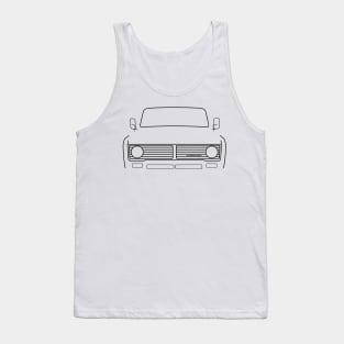 International Harvester IH Travelall / Travelette 1970s classic truck black outline graphic Tank Top